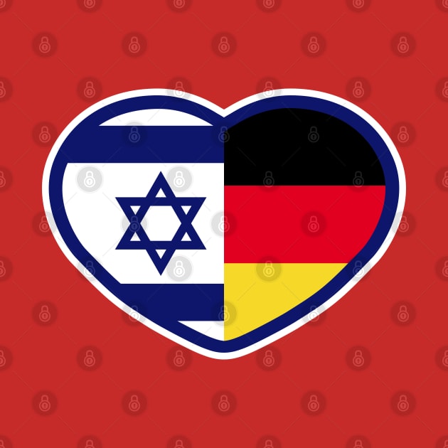 Israel and Gernany Flags in a Hart by MeLoveIsrael