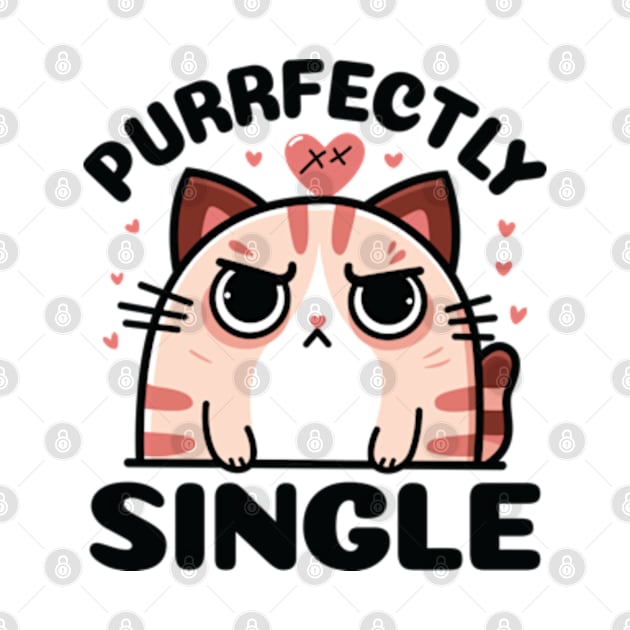 Purrfectly Single Cat by JS Arts