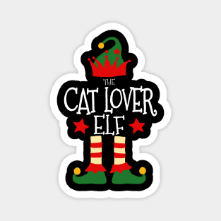 Cat Lover Elf Matching Family Group Christmas Party Pajamas Magnet