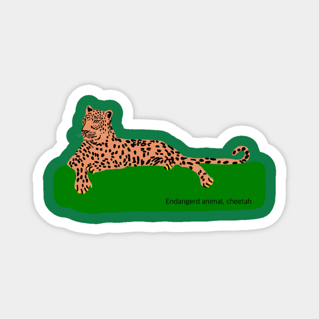 African cheetah, endangered animal in the world Magnet by The world through children's eyes