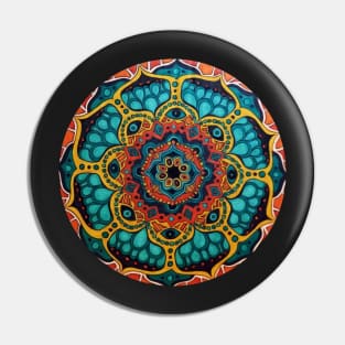 Teal Mandala Pin