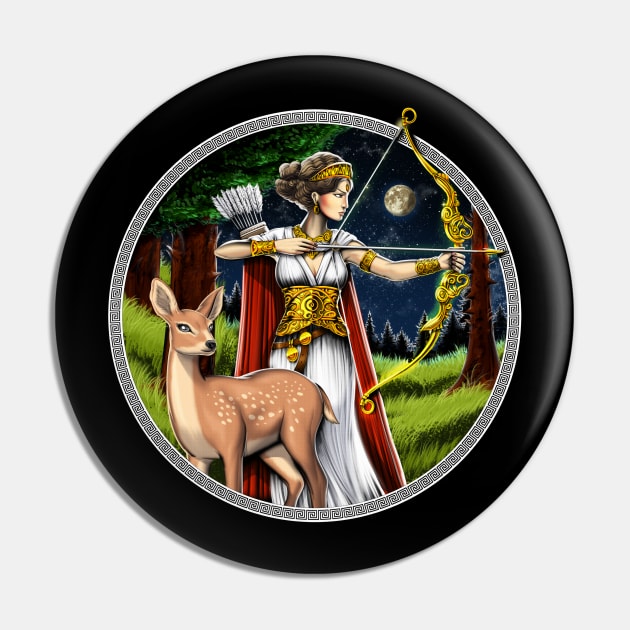 Artemis Greek Hunter Goddess Pin by underheaven