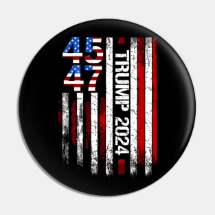 Trump 2024 American Flag 45 47 Pin