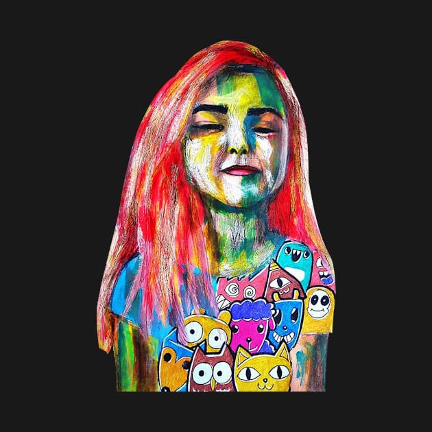 redhair lisa abstract paint by chachazart