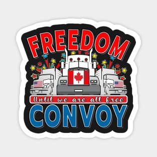 FREEDOM CONVOY 2022 UNTIL WE ARE ALL FREE LETTERS RED AND BLUE Magnet