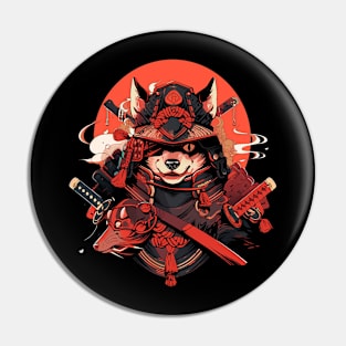 samurai dog Pin