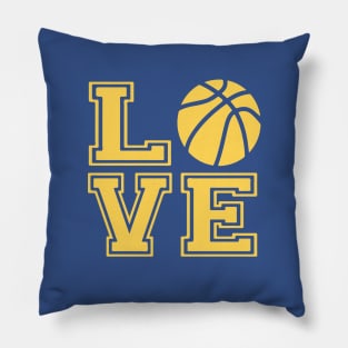 I Love Basketball - Gold Font Pillow