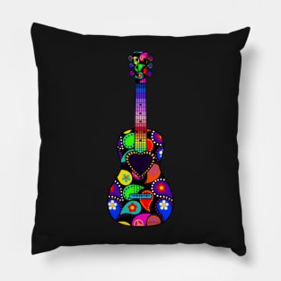 Hippie Peace Signs Paisley Guitar Pillow