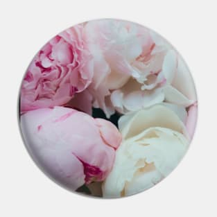 Pink and White Peonies Pin