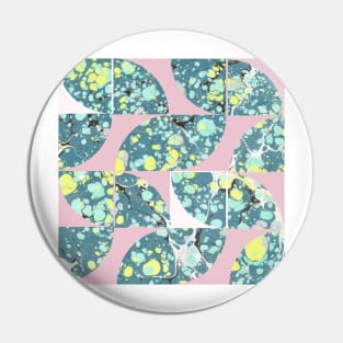 Abstract Marbled Paper Circles #6 Pin