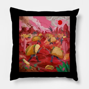 watercolor taco civil war desert Pillow