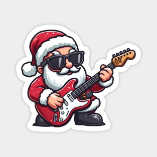 Santa Claus Playing Electric Guitar Magnet