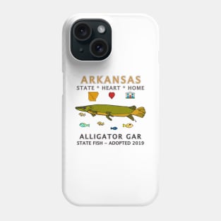 Arkansas - Alligator Gar - State, Heart, Home - State Symbols Phone Case