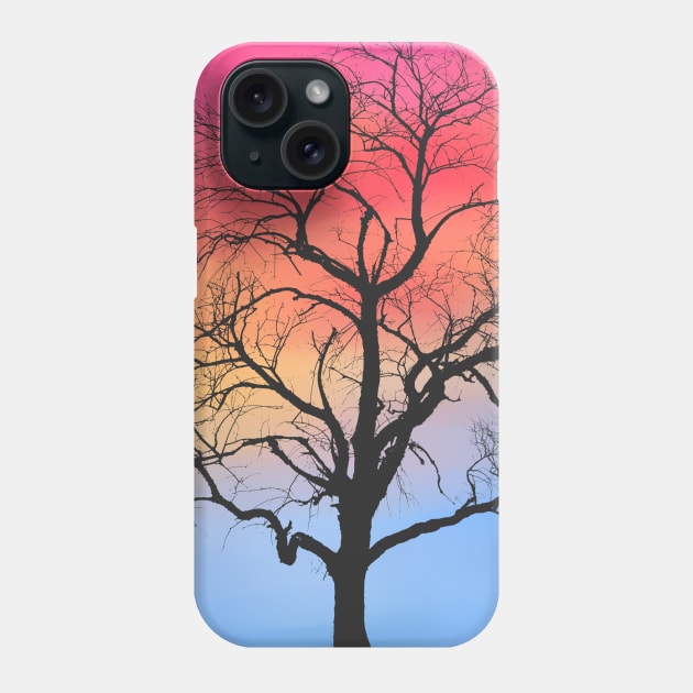 Tree Silhouette at Dawn Phone Case by hosta