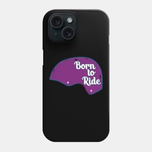 Skateboard Helmet - Born to ride - purple Phone Case