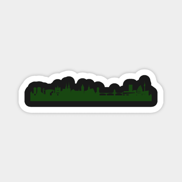 BASEL skyline in forest green Magnet by 44spaces