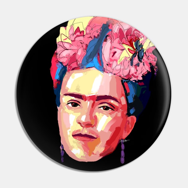 kahlo portrait Pop Art Pin by mailsoncello