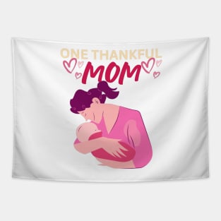 One Thankful Mommy - Mom Illustration Tapestry