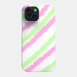 Pink green watercolor lines art Phone Case