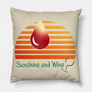 Sunshine and wine. A drop of wine over a sunset. Pillow