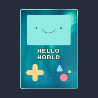 Bmo Hello World Adventure Time Space Galaxy Stars Aurora T-Shirt