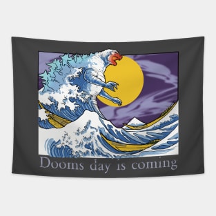 godzilla wave Tapestry