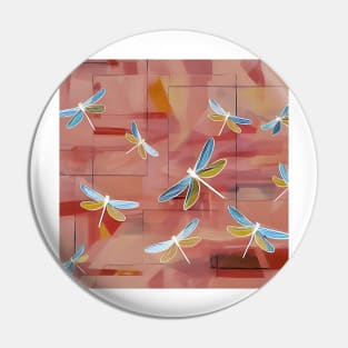 Blue and Yellow Dragonflies Pin