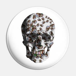 Happy Skull Random Pattern (White) Pin