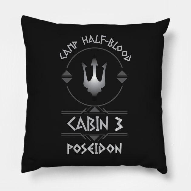 Cabin #3 in Camp Half Blood, Child of Poseidon – Percy Jackson inspired design Pillow by NxtArt