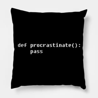 Procrastination code Pillow