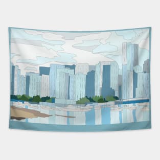 Vancouver waterfront: digital painting Tapestry