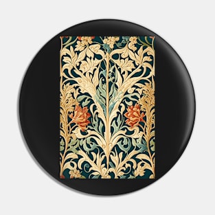 Floral Garden Botanical Print with Fall Flowers and Leaves Pin