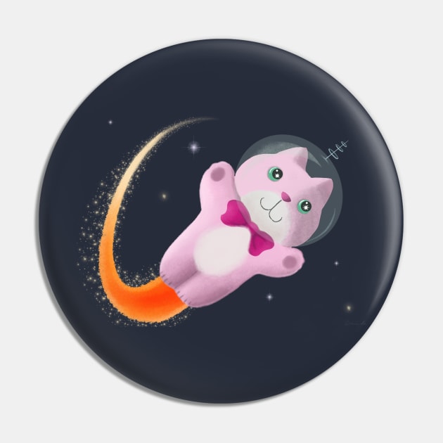 Captain Space Kitty Pin by LittleBunnySunshine