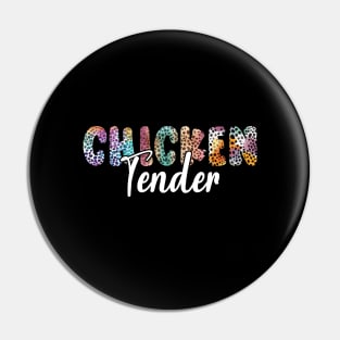 The Chicken Tender Funny Chicken groovy and leopard pattern Pin