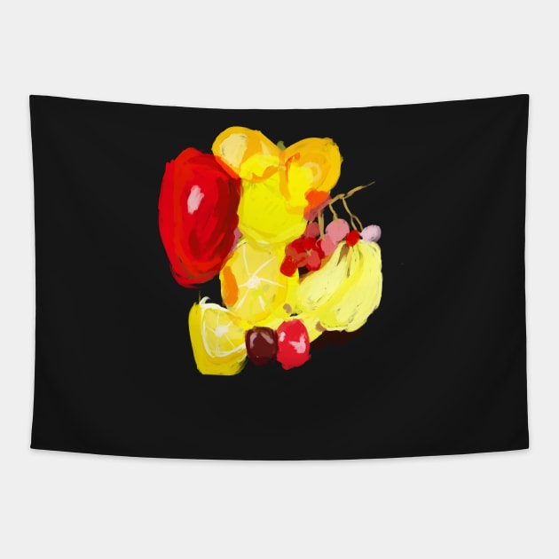 Fire fruit Tapestry by Joelartdesigns