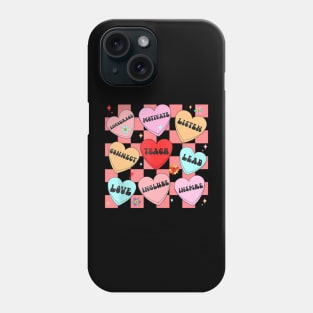 Groovy Teach Love Inspire Candy Happy Valentines Day Phone Case