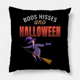 Boos hisses and halloween Pillow