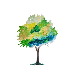 Watercolor Tree Hand Painted Illustration Sketch T-Shirt