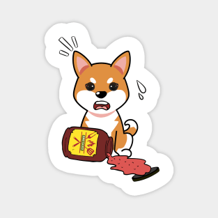 Funny orange dog Spills BBQ Sauce Magnet