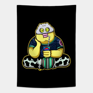 Dope Slluks fatty boy character sipping diet coke illustration Tapestry