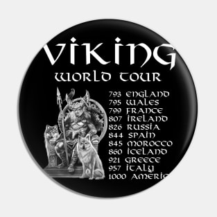 Viking World Tour Pagan Norse Scandinavian Medieval History Pin