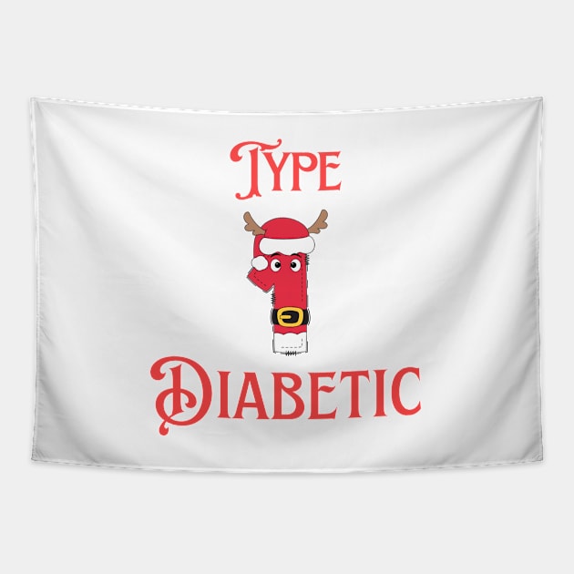 Diabetes Christmas Reindeer l Type 1 Diabetes Tapestry by Diabeticsy