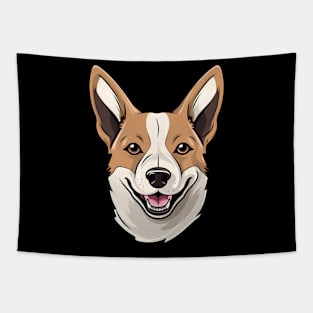 Canaan Dog Face Cute Cartoon Puppy Lover Tapestry