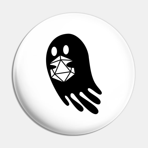 Ghost Carrying D20 Dice Pin by pixeptional