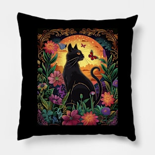 Cottagecore Aesthetic Cat Portraits Pillow