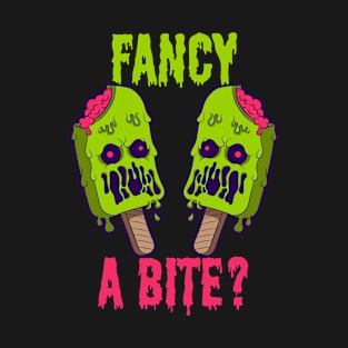 Fancy A Bite Ice Cream Kids Funny Zombie Halloween Costume T-Shirt