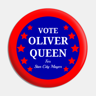 Vote Oliver Queen For Star City Mayor - Patriotic Button Design Pin