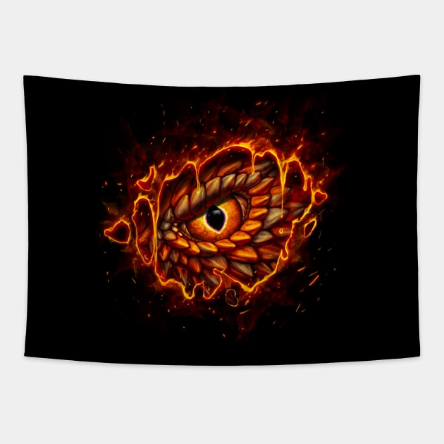 Fire Dragon Eye Tapestry by chriskar