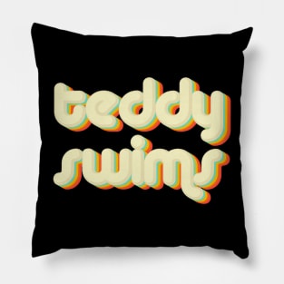 vintage color teddy swims Pillow