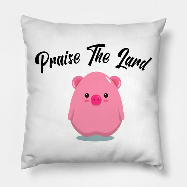 Praise The Lard Barbeque Gift - BBQ Picnic Gifts - Cute Pig Egg Pillow by WassilArt